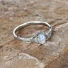 Band Rings Exquisite Moonstone Opal Rings for Women Natural Stone Branch Ring Princess Wedding Jewelry Birthday Party Anniversary Gift AA230417