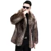 Men's Fur Faux Fur S-9XL Men's Fur Jacket Mink Coat Medium Length Imitation Fox Thickened To Keep Warm Winter Clothing Winter 231118