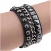 Chaîne Mtilayers Rock Spikes Rivet Chaînes Gothique Punk Large Manchette Bracelet En Cuir Bracelet 2021 Mode Hommes Bracelets Bijoux PS Dhgarden Otksy