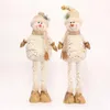 Christmas Decorations 96cm Year Telescopic Christmas Dolls Ornament Soft Plush Snowman Standing Doll Decoration forChristmas Ornaments 231117