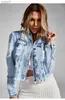 Women's Down Parkas 2022 Fall New Woman Long Sle Ripped Short Denim Jacket mode hipster jeans coat street casual fe kläder s-xll231118