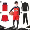 Outdoor T-Shirts Kids 4Pc Sets Fitness Suit Compression Tights Boys Gym Fitness Tights Winter Outdoor Basketball Jersey Sports Suits For Children 231117