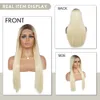 Synthetische pruiken 613 Lang rechte blondebruine wortels Wig Halloween Synthetische S voor vrouwen Glueless Ombre hittebestendige vezel 230227