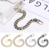 Other Fashion Accessories New Mini Purse Chain DIY Metal Flat Chain for Messenger Bag Purse Strap Extender Handbag Accessory Decoration with Metal Buckl J230417