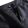 Dames shorts Black Pu Leather Bermuda shorts voor vrouwen losse lange shorts motorfiets punk hoge taille knie lengte Bermuda femme 230417