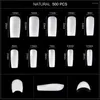 FALSE NAILS KADS 500st naglar Tips Inget veck Full Cover Stiletto Coffin Fake Long Square Trapezoid Supplies for Professionals