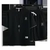 Męskie dresy dresowe dla mężczyzn Haftowane 2-częściowe zestawy z t-shirtu i szortów waflowe Sets dla mężczyzn 230418