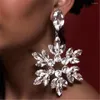Dangle Earrings Shiny Rhinestone Large Snowflake Pendant Drop Christmas Jewelry For Women Crystal Geometric Accessories