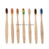 Disposable Toothbrushes Natural Bamboo Toothbrush Wholesale Environment Wooden Rainbow Tooth Brush Oral Care Soft Bristle Dr Dhgarden Dhfax