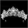 Barrettes à cheveux Barrettes Mode Baroque Luxe Cristal Couronne De Mariée Diadème Or Clair Diadème Pour Femmes Mariée Mariage Cheveux Acc Dhgarden Otwsk