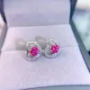 Boucles d'oreilles en topaze rose de qualité VVS pour femme, Anti-allergie, en argent massif 925, topaze naturelle avec 3 couches plaquées or 18 carats