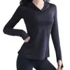 LL805 HOUDIE Sports Top Women's Fit Fitness Suit Slim Running Sweater Breattable Long Sleeve Mesh Red Yoga Jackets For Women