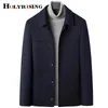 Mens Wool Blends men woolen jackets autumn winter solid overcoats wool soft trench coat man fitness simple topcoats 19649 231118