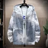 Men's Jackets Sun Protection Hoodie Jacket Wind Breaker Men Printed Long Sleeve Zipper Clothes Casual Summer Thin Coat Casaco MasculinoMen's