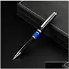 Ballpoint Pens Wholesale Limited Edition Santosdumont Pen High Quality Sier Black Metal Ball Writing Smooth Office School Supplies D Dhvpd