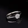 クラスターリングユダヤ人店舗の詩ラウンドS925シルバーリング1.00ct D VVS Luxury 925 Sterling for Women