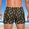 Heren badkleding bijen print zwembroek honingraat honingraat geometrische mode verblijf in vorm zwemboksers training groot formaat mannen zwempak