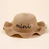 CAPS HATS -03-02 LIORITIIN 0-15 Years Kids Girl Bowler Straw Hat Wide Brim Beach Sun Caps Summer Seaside Travel Outdoor 230418