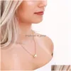 Anhänger Halsketten 6mm Herz Zierliche Initiale DIY Halskette Gold Farbe Brief Choker Für Frauen Anhänger Schmuck Geschenk Drop Liefern dhgarden Otuhi