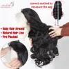 Human Chignons Hair Lace Frontal Wig 13x4 Transparent 100 Wigs Arabella Remy Body Wave For Women 230417