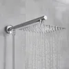 Cabezales de ducha de baño Cabezal de lluvia ultrafino de montaje en pared de 81012 pulgadas con brazo de acero inoxidable de 16 pulgadas Hardware de manguera ABS de 150 cm 231117