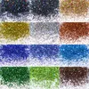 10G bulk glitter för naglar hologram pulver gnistrande pigmentkonstdekorationer lösa chunky glänsande charm för reflekterande nagellack nagel artnail glitter nagelkonst verktyg