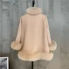 レディースダウンパーカー冬ジャケット女性本物の毛皮のコート天然キツネの毛皮の厚い暖かいカシミアウールウールアウターストリートウェアファッション231117