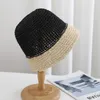 Chapeaux à large bord 2023 mode femmes chapeau os paille seau Patchwork pare-soleil Crochet dames casquette pour les femmes en gros