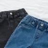 Macacão crianças menino menina sólida jeans pura colorida moda bebê estilo coreano crianças s magras calças jeans outono calças de outono 230417