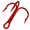 50 PCS/Lot Red Anchor Hook High Carbon Steel Barbed Treble Hook Fishing Tackle FishingFishhooks Sports Entertainment