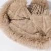 BeanieSkull Caps Schattige Oren Pluche Winter Hoeden voor Vrouwen Mutsen Hertengewei Bont Pompom Gebreide Motorkap Pluizige Cap Bomberhoed Gorro 231117