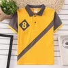 Polos Kids Polo Gömlek Bebek Erkekler Spor Üstleri Moda Patchwork Boy T Shirt 3 4 5 6 7 8 9 10 11 12 13 14 Yıllık Çocuk Giysileri 230417