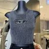 Designer Deisel Tops Été Xinyu Shuxin Same Spicy Girl Débardeur à bretelles tricotées ultra courtes avec vêtements intérieurs et extérieurs Slim Fit Top creux pour les femmes