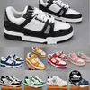 2022 Designer Sneaker Virgil Trainer Casual Shoes Calfskin Leather Abloh White Green Red Blue Letter Overlays Platform Low Sneakers Size 36-45