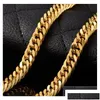 Chains Chains Fine Wedding Jewelry 24K Real Yellow Gold Chain Inish Solid Heavy 8Mm Xl Miami Cuban Curn Link Necklace Packaged Uncondi Dhufb