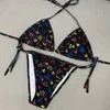 2023 Frauen Klassische Bademode Brief Muster Drucken Sexy Sommer Zweiteiler Badeanzug Heiße Damenmode Bikinis 3 Stile Badeanzug # KH022