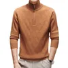Chandail pour hommes mode nouveau automne/hiver Pure laine sous-couche douce demi-haut col zippé chemise tricotée pour hommes