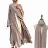 Etnische kleding Ramadan hijab -jurk voor vrouwen islam femme bescheiden jurken eid moslimpak open dubai abaya kimono kalkoen kaftan gewaad 230417