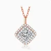 2022 Senaste designsmycken Set 14K AU750 Real Gold Solitaire Moissanite Diamonds Pendant Necklace For Women