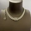 19 style mode femmes collier de perles marque chaîne pendentif 40 cm avec logo taille officielle 925 argent o-c pinzircon lettre collier chaîne cubaine style hip hop ne se décolore jamais