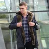 Men's Down Parkas Rabbit fur lined bomber jacket men's natural winter coat locomotive real leather raccoon parker 231117