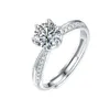Sterling srebrny bezbarwne kobiety nowe karatowe kolor Mosang Stone Propozycja ślubna pierścionek Diamentowy Pierścień jako prezent dla dziewczyny