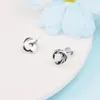 Stud -oorbellen Qandocci 2023 Spring juni witte eeuwigheid Circle oorbel voor vrouwen 925 zilveren diy past Europese sieraden