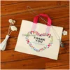 Gift Wrap Beige Thank You Plastic Bag Christmas Shop Large Capacity Tote Bags 50Pcs/Lot Drop Delivery Home Garden Festive Pa Dhgarden Dhon9