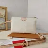 2023 Designer Borsa a catena con doppia tasca con cerniera Borsa a mano con cerniera per donna Borsa a tracolla a mano con catena rimovibile in pelle bovina con motivo in rilievo