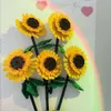 Kompatibel med Lego -buketter solrosor Byggnadsblock Tulpaner Simulerade blommor Små och färska hemdekorationer gåvor till flickvänner