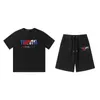 Mens Tshirts Clothing Trapstar T -shirt set broderad chenille avkodade chort is smaker och kvinnors shorts bomullsmaterial 1cff