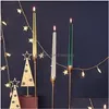 Candles Creative Smokeless Long Pole Candle 4 Pcs/Set Taper Spiral Twisted Dinner Table Candles Wax Thread Home Decoration Drop Delive Dhegg