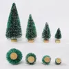 Christmas Decorations Mini Tree Figurines Miniatures Plastic Winter Snow Ornament Xmas Party Resin Craft Miniature Landscape Decor Supplies 231117