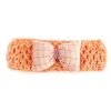 Hair Accessories Infant Baby Ruched Elastic Wide Headband With Plaid Bowknot Crochet Hairband